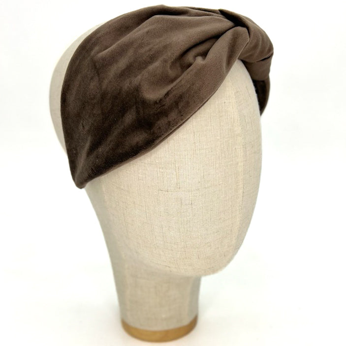 Serre-tête Vivien en velours marron bistro