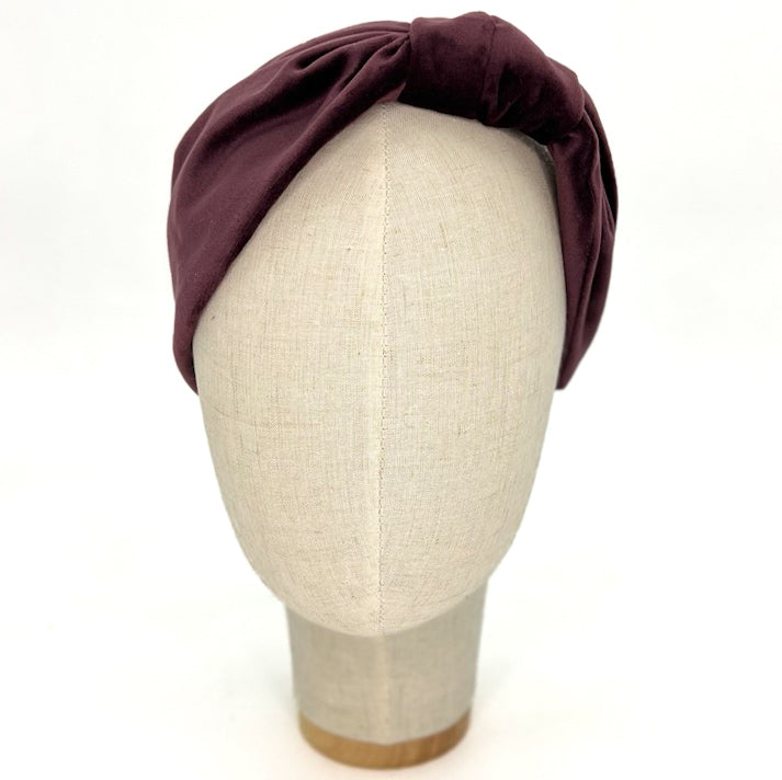 Vivien Headband in Brown Purple Velvet