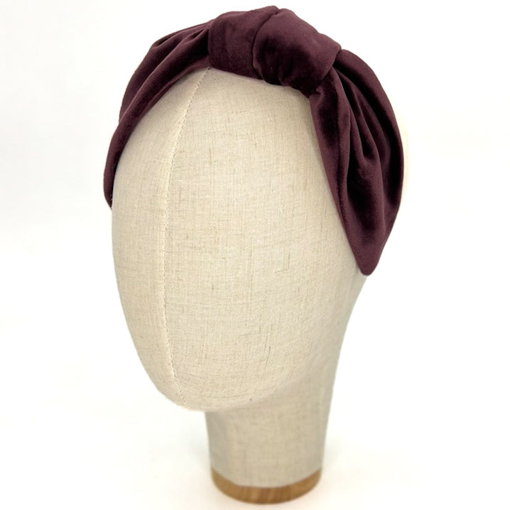 Vivien Headband in Brown Purple Velvet