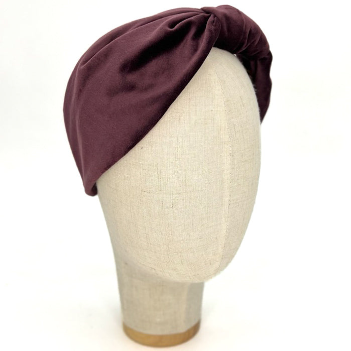 Vivien Headband in Brown Purple Velvet
