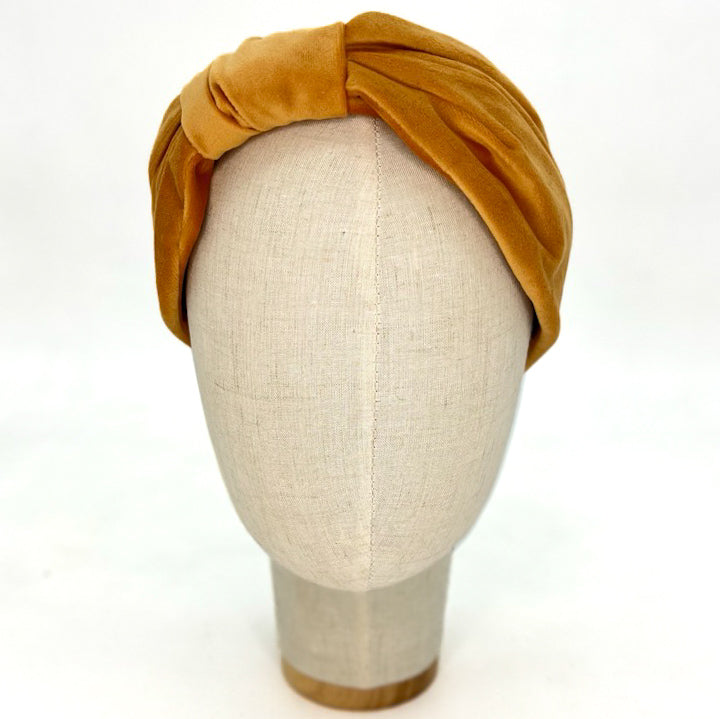 Vivien Headband in Ochre Velvet