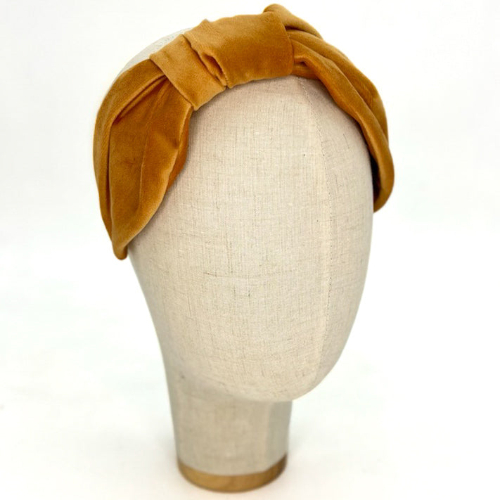 Vivien Headband in Ochre Velvet