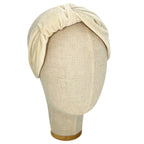 Serre-tête en velours crème Vivien