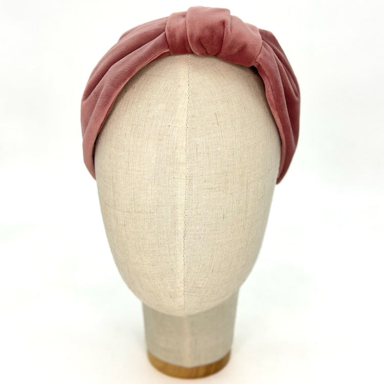Vivien Headband in Antique Pink Velvet
