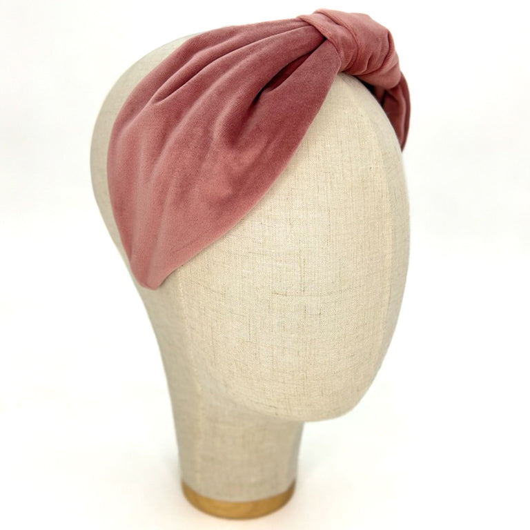 Vivien Headband in Antique Pink Velvet
