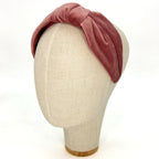 Serre-tête Vivien en velours rose antique