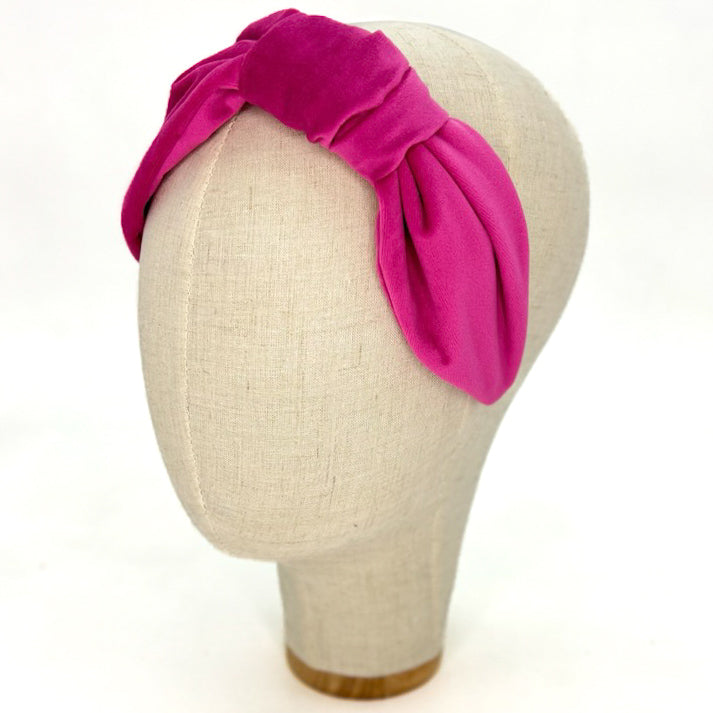 Vivien Pink Velvet Big Bubble Headband