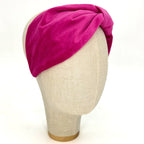 Serre-tête Vivien en velours fuchsia
