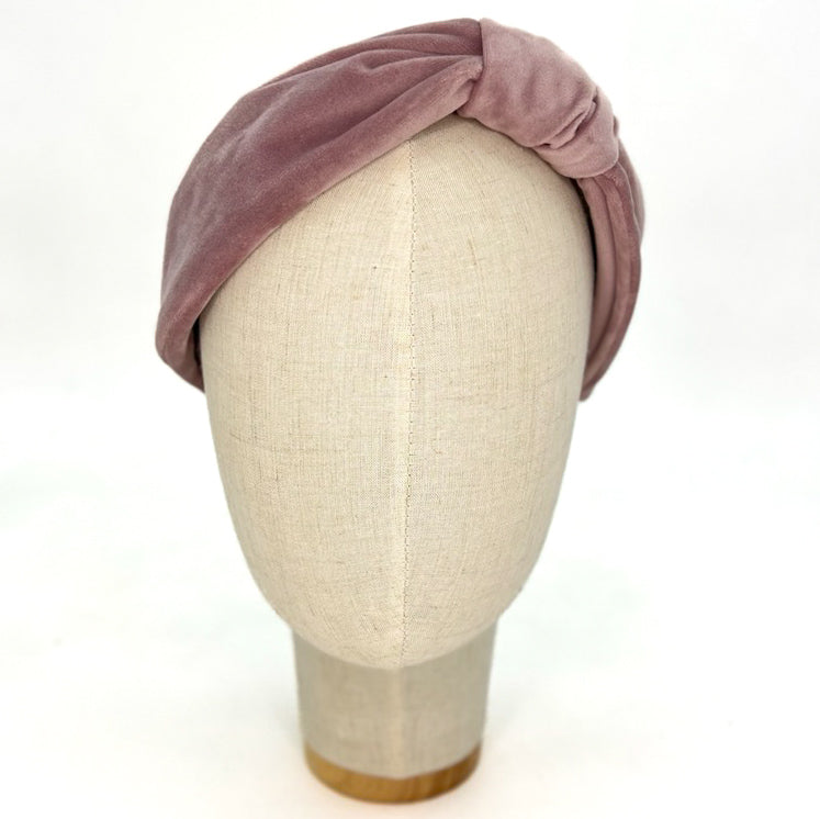 Vivien Headband in Cold Pink Velvet