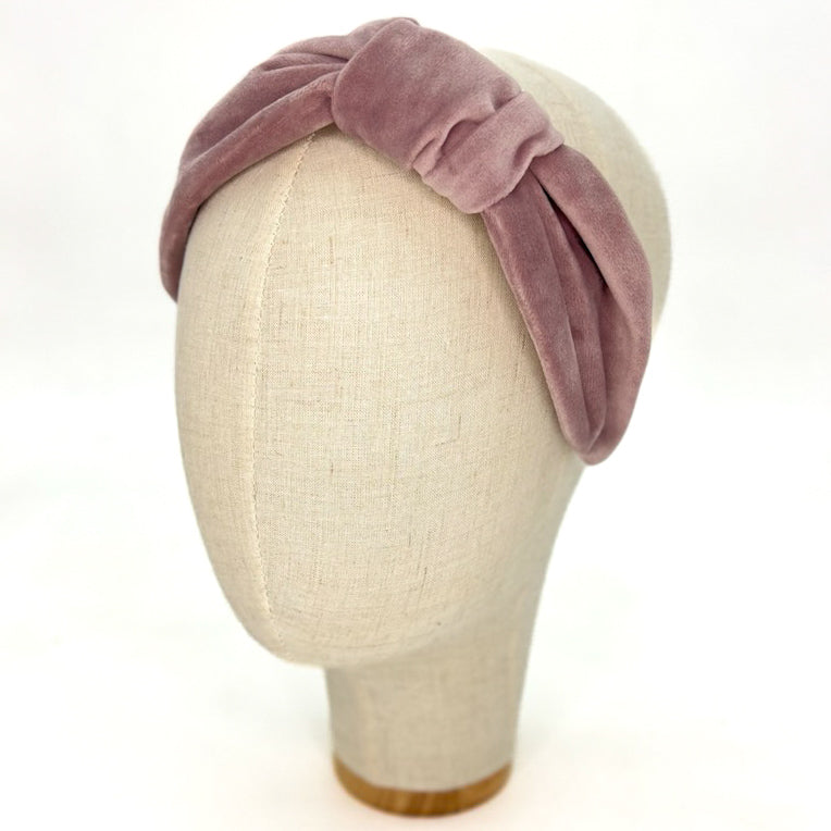 Vivien Headband in Cold Pink Velvet