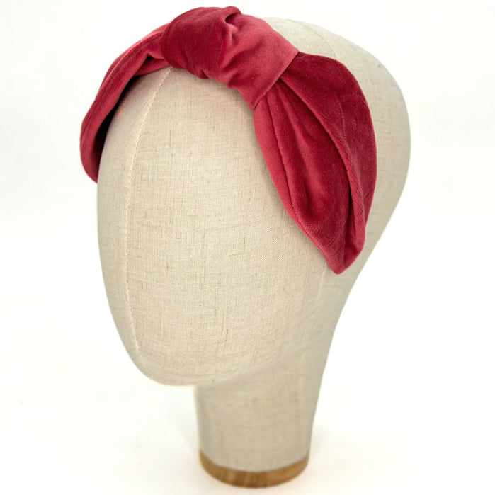 Vivien Headband in Deep Pink Velvet