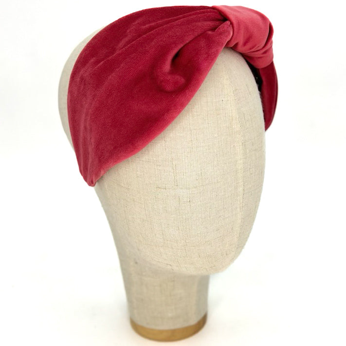 Vivien Headband in Deep Pink Velvet