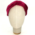 Serre-tête Vivien en velours rouge cerise