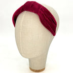 Serre-tête Vivien en velours rouge cerise