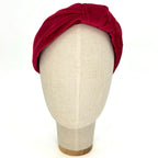 Serre-tête Vivien en velours rouge feu
