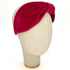 Serre-tête Vivien en velours rouge feu