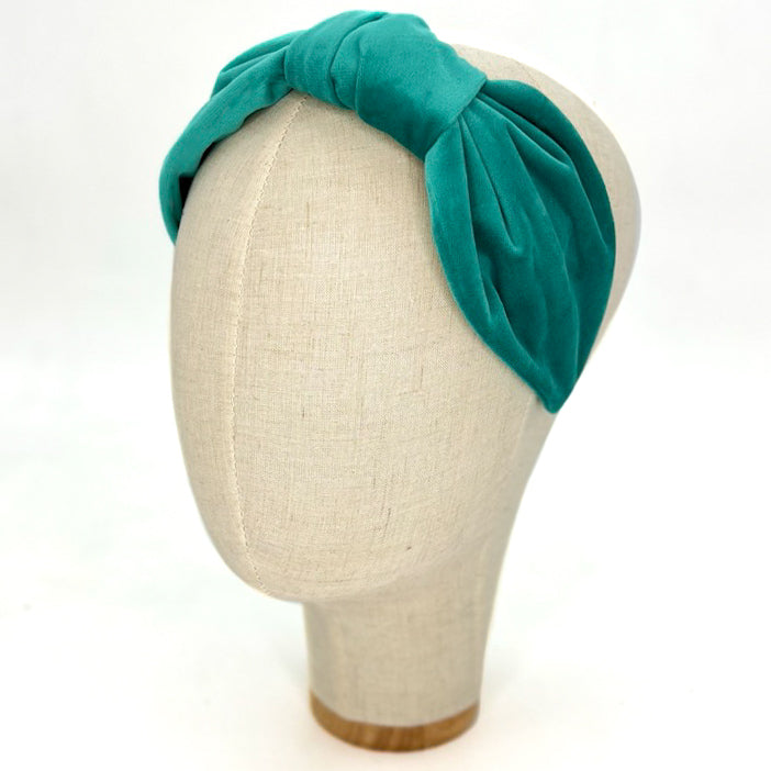 Vivien Headband in Turquoise Velvet