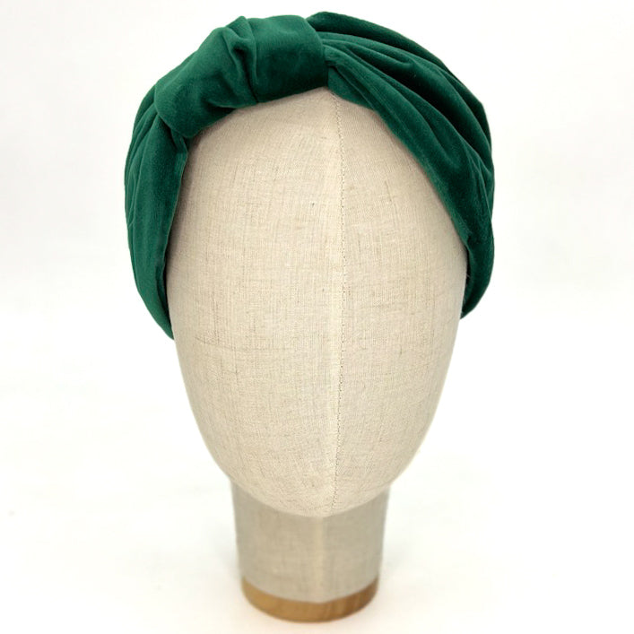 Vivien Headband in Forest Green Velvet