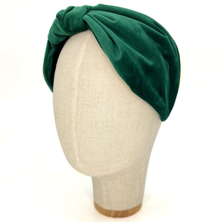 Vivien Headband in Forest Green Velvet
