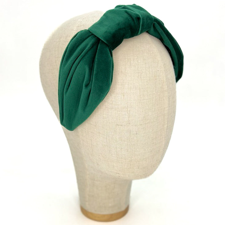 Vivien Headband in Forest Green Velvet