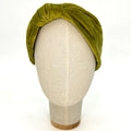 Serre-tête Vivien en velours vert olive