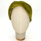 Serre-tête Vivien en velours vert olive