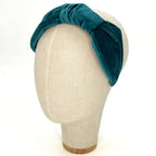 Serre-tête Vivien en velours vert paon