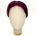 Serre-tête Vivien en velours violet aubergine