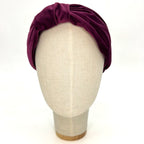 Serre-tête Vivien en velours violet aubergine