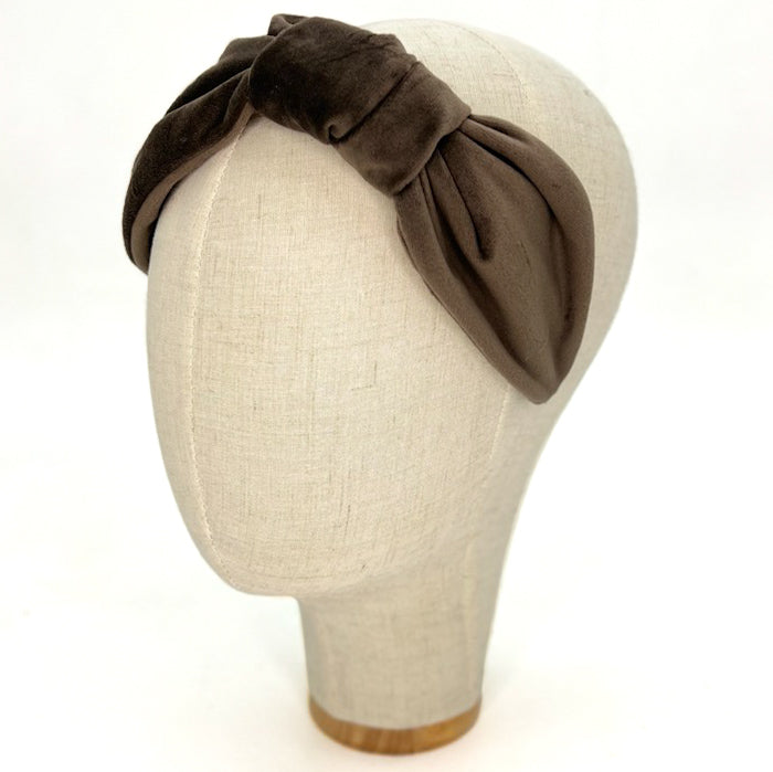 Serre-tête Vivien en velours marron bistro